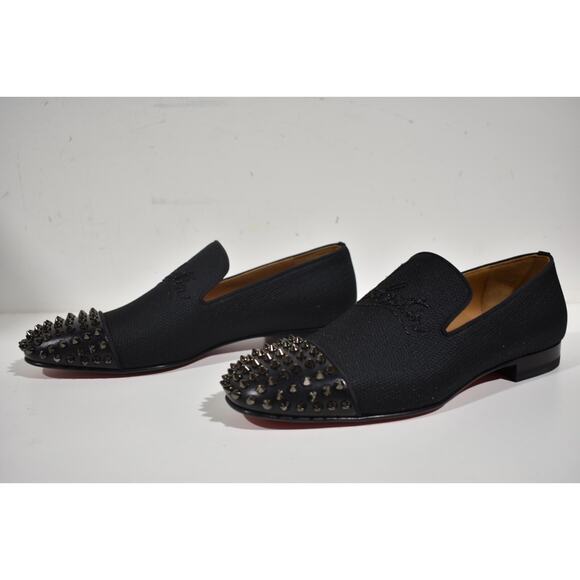 Christian Louboutin Navy Spooky Flat Black Spike Oxford Dress Loafer 42 9 main image 4